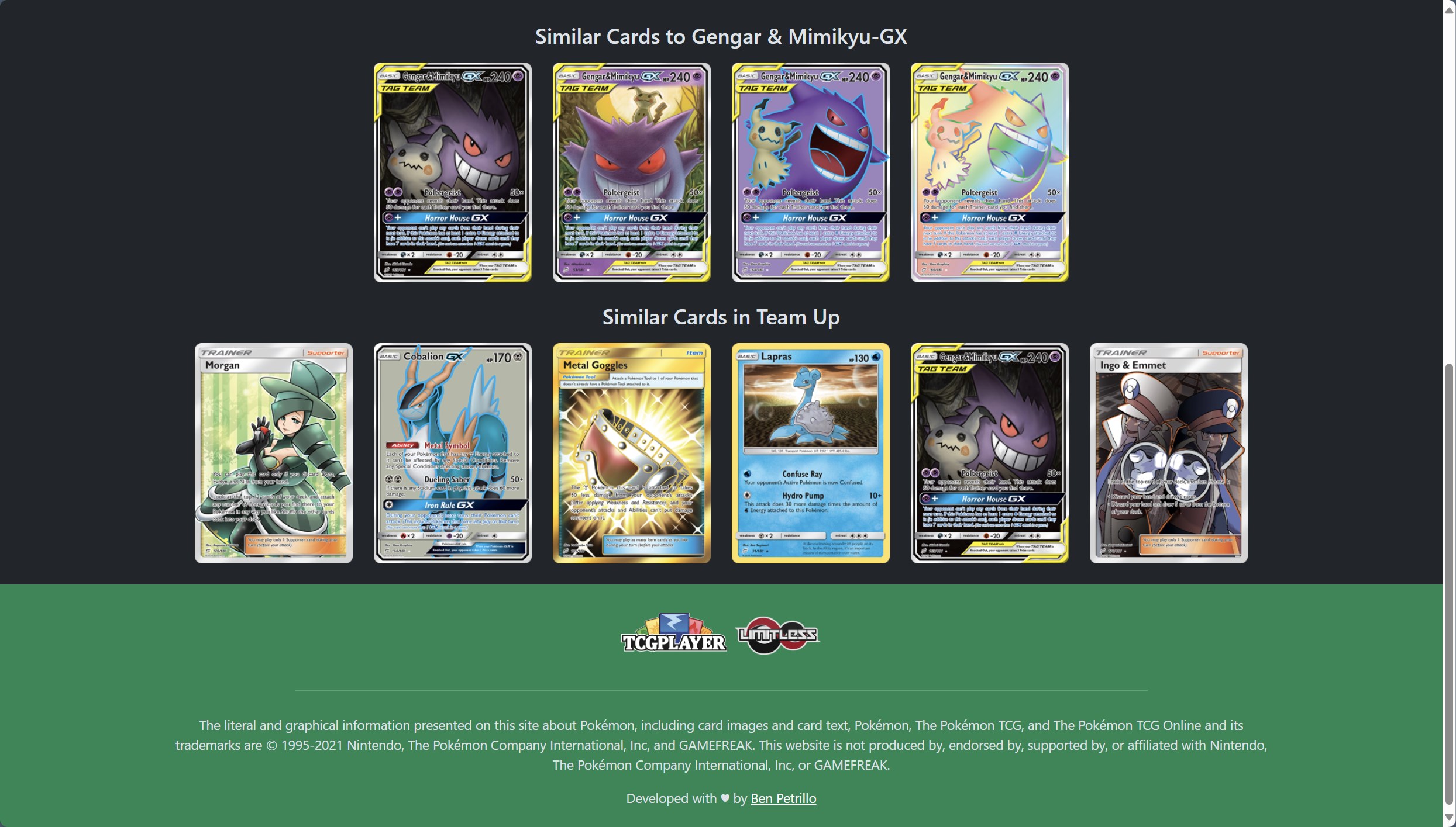 PokéVault Card Suggestions